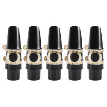 Lot de 5 becs de saxophone alto en plastique avec capuchon et boucle en métal