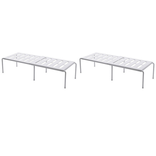 2X Kitchen Expandable Counter Shelf Organizer Racks Bathroom Pantry De 1