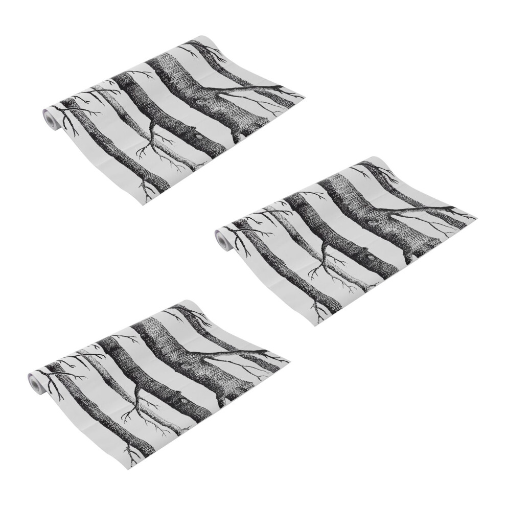 3X Zwart Boombehang Voor Slaapkamer, Modern Design Woonkamerbehang-image