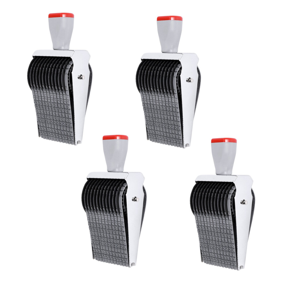 4X Multipurpose 12 Digit Alphabet Rolling Rubber Stamp English Letter-image-OPC-PJDJTHP-NEW