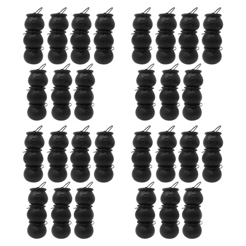 96 Pack Plastic Black Witch Candy Bowls Cauldrons,Pot with Handle ,for 1