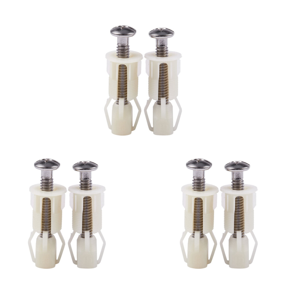 6Pcs Diy Plastic Toilet Seat Screws Fixings Fit Seats Hinges Repair To 4852109559226