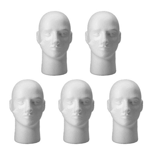 5X manichino in schiuma per uomo e donna, modello con supporto per testa, parrucca e cappello
