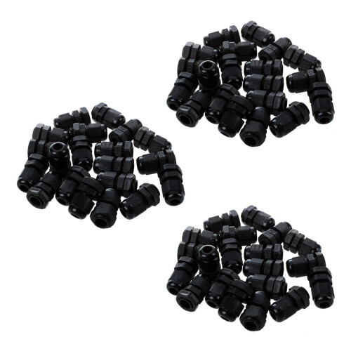 60 Pieces Black Plastic Waterproof Cable Gland Connector PG7