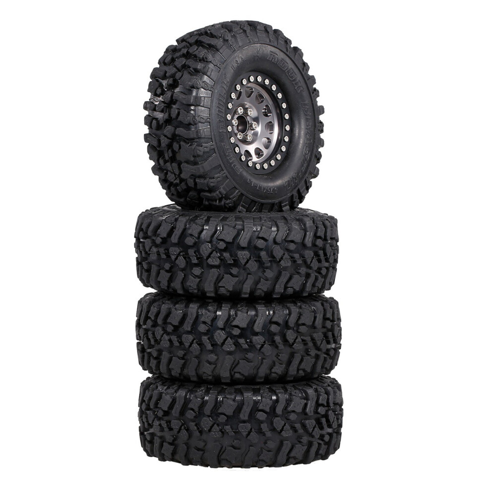 8PCS Metal 2.2 Beadlock Wheel Rim Tires Set for 1/10 RC Crawler Car TR-image-OPC-PJDJW7Y-NEW