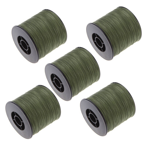 5 pezzi 300 m lenza da pesca 100 libbre 0,55 mm treccia PE resistente verde 1
