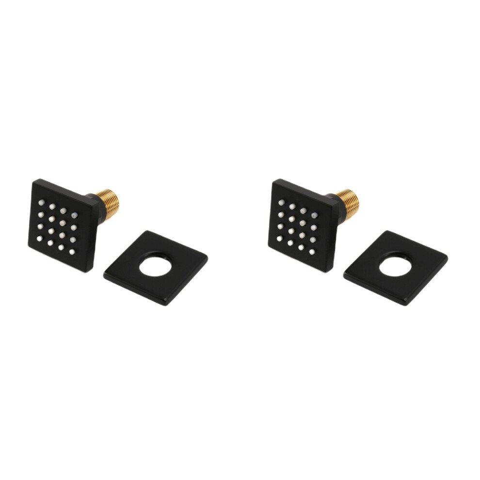 2X Shower Spa Brass Square Massage Body Head, Brushed Nickel Matte Bla Torribaly