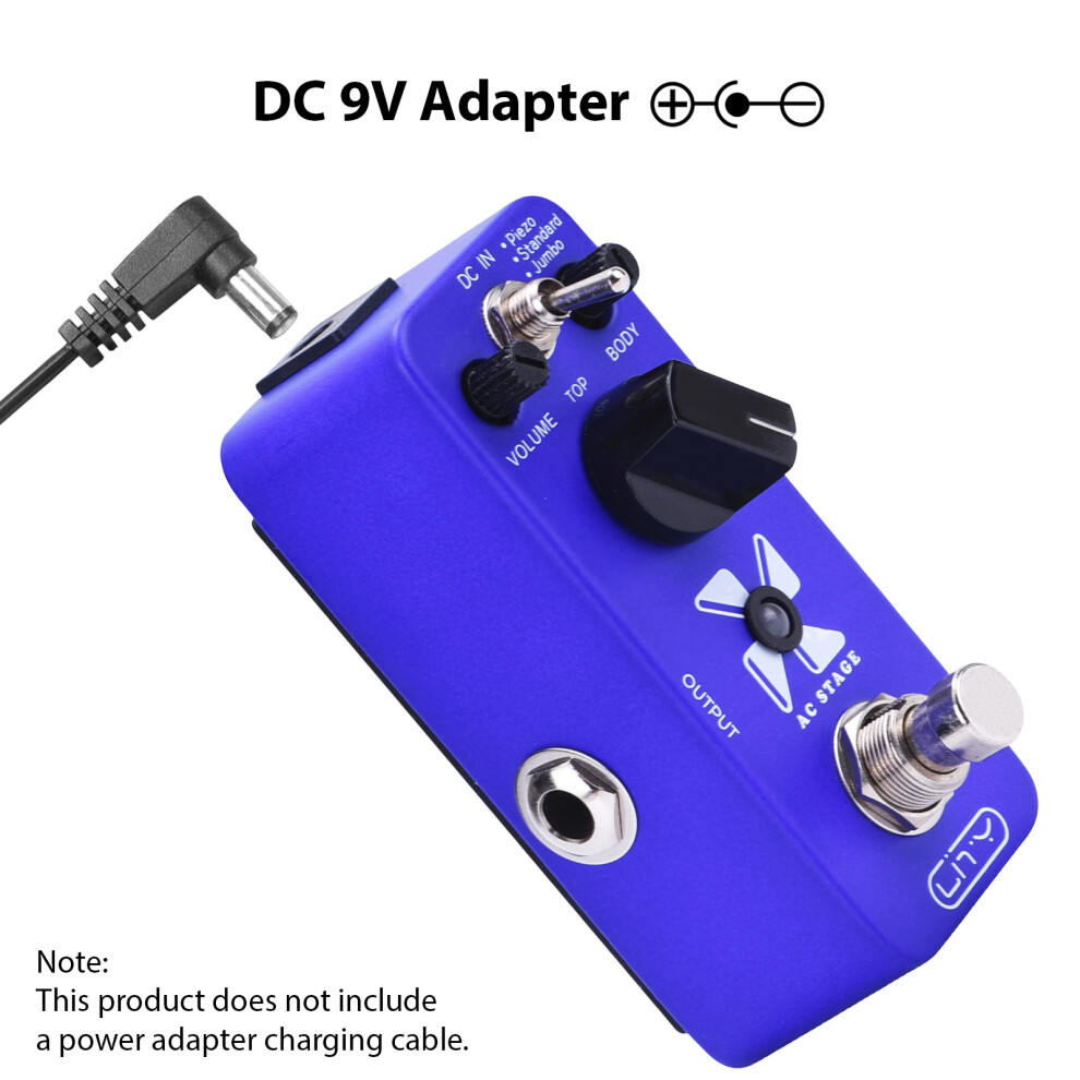 Lity Acoustic Simulator Guitar Pedal Mini 3 Modes True Bypass Blue