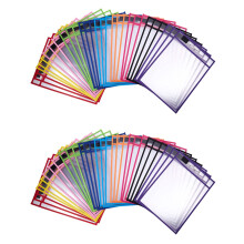 Bolsas de borrado en seco de PVC transparente, reutilizables, paquete de 60