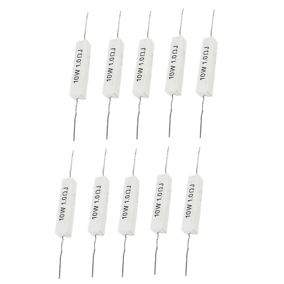 1.0 Ohm 10W Wirewound Ceramic Cement Resistor 10 Pcs 4852109572089