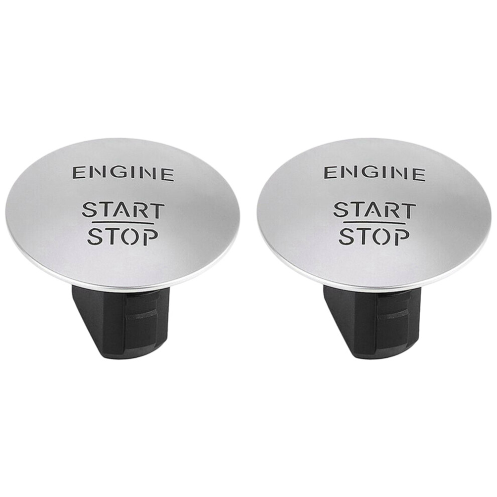 2X For - Push To Start Button Keyless Go Engine Stop Silver 4852109572720