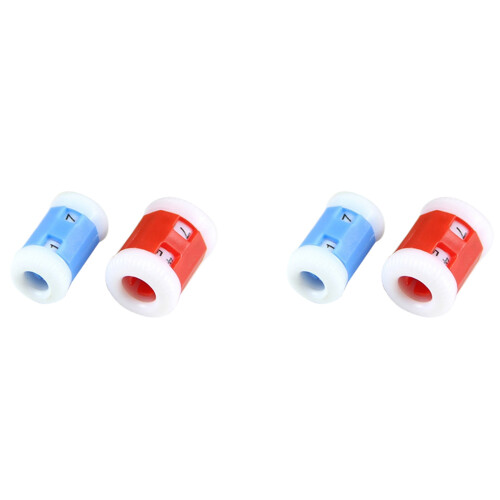4 Large Red Plastic Knit Knitting Needles Row Counter +4 Small Blue
