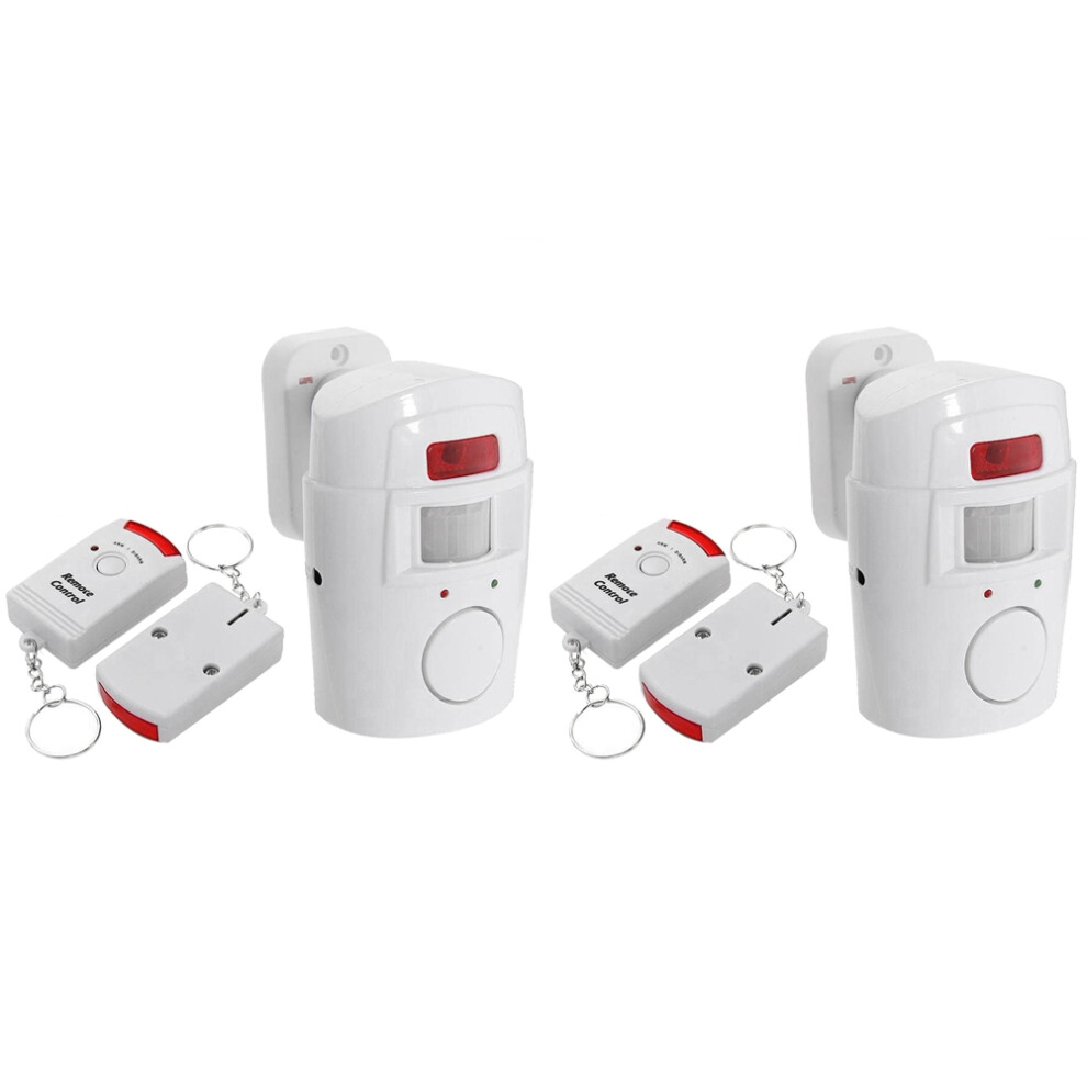 2X Infrared Motion Sensor Alarm - Burglar With 4 Remote Controls, Suit 4852109573536