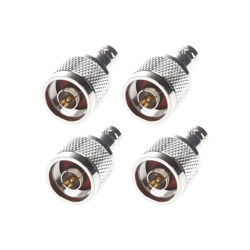 4X N Type Male Jack To Bnc Female Plug Straight Connector Silver 4852109573857