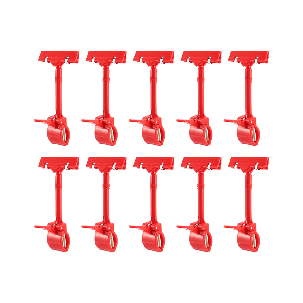 10X Merchandise Retail Sign Card Price Tag Display Holder Clip Clamp R Red 4852109574076