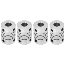 4X motoras 8mm naar verbinding spiraalvormige balk koppeling D18L25