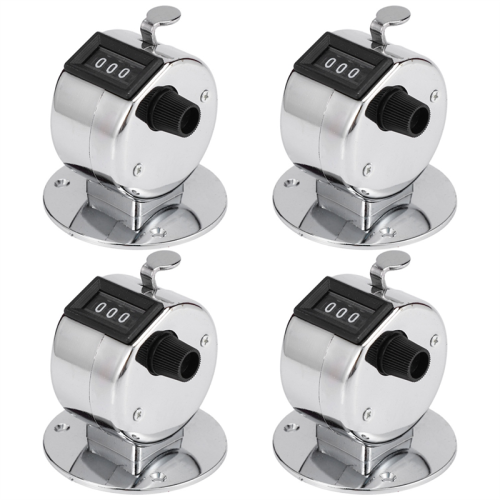 Compteur manuel mécanique à 4 chiffres, base ronde, 5 pièces