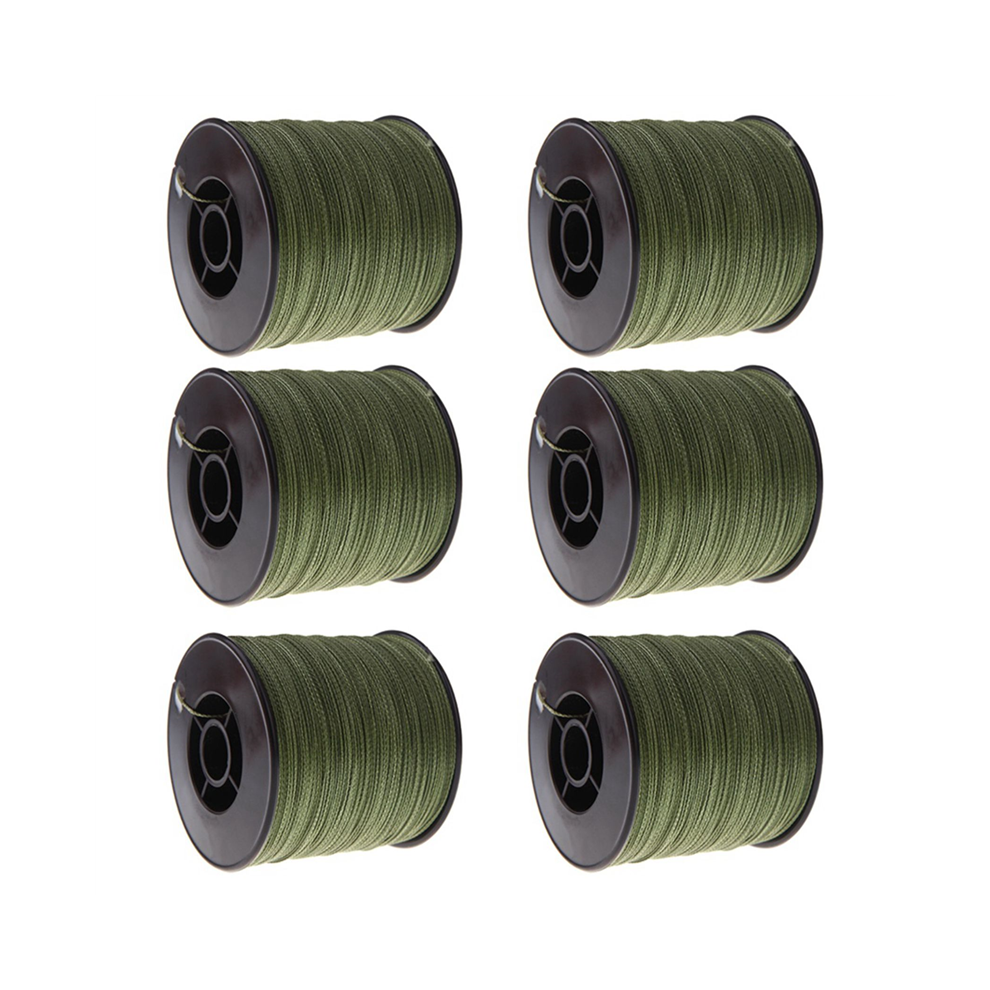 Torribaly 6Pcs 300M Fishing Line 100 Lb 0.55Mm Strong Pe Braid Green
