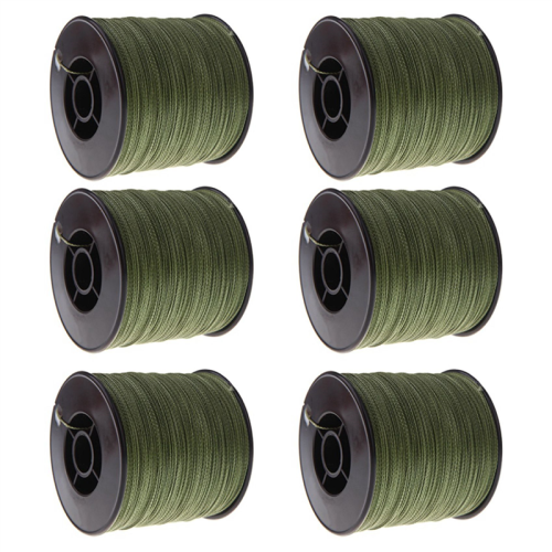 6 pezzi 300 m lenza da pesca 100 libbre 0,55 mm treccia PE resistente verde 1