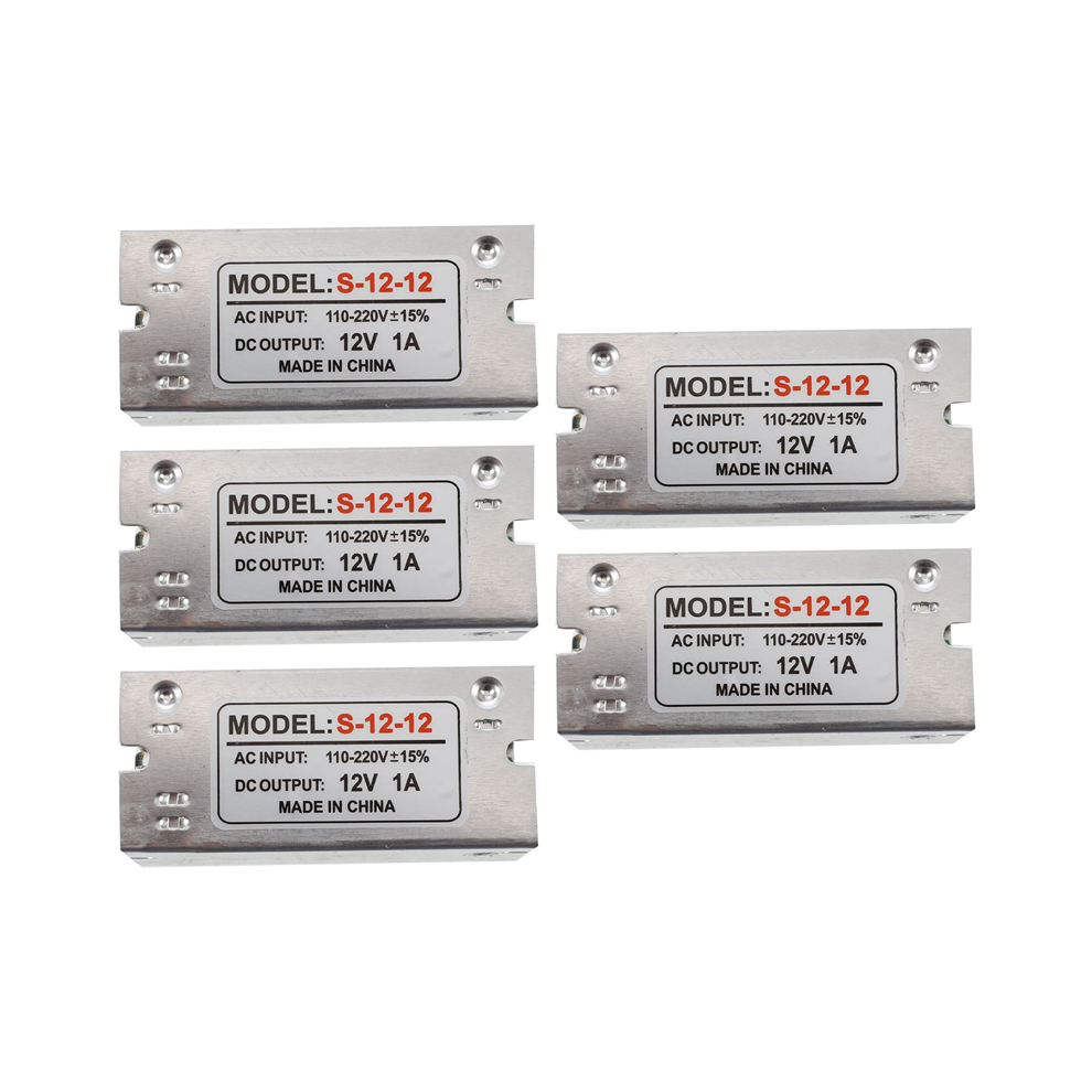 5X Voltage Transformer Power Supply Ac 110/220V To Dc 12V 1A Silver 4852109574861