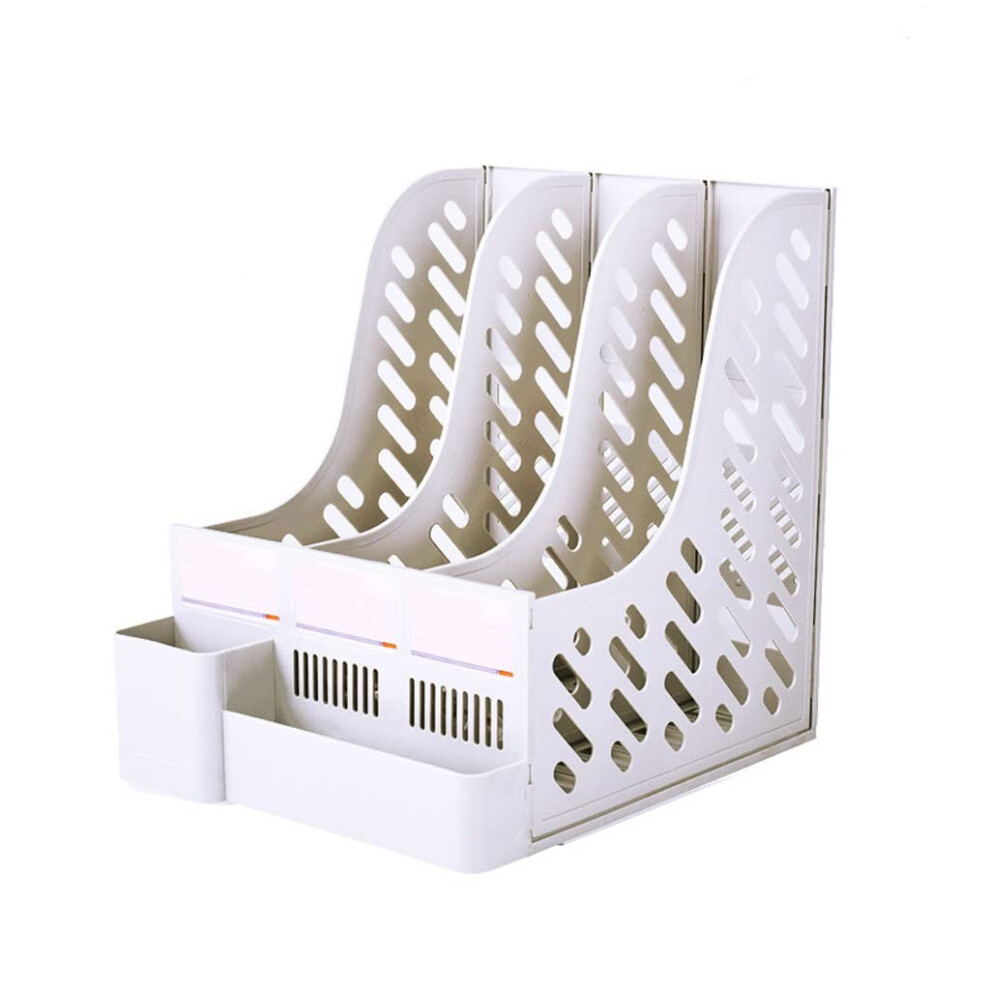 Magazine Rack Plastic File Box Notebook Holder for Home Office Desktop Magazine Organizer-image-OPC-PJDJXRZ-NEW