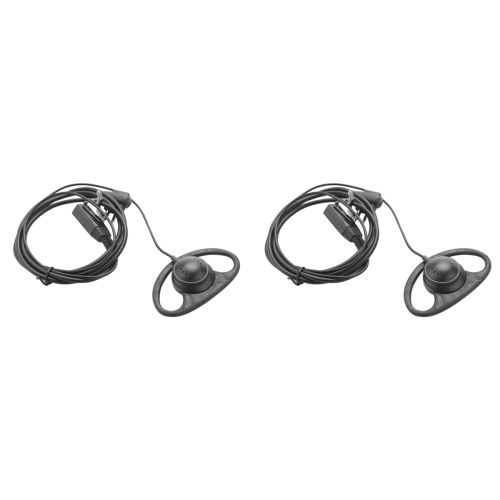 2X 2 Pin Advanced D Shape Clip-Ear Ptt Headset Earpiece Mic Way Radios 1