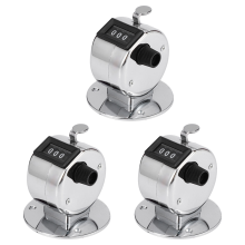 3X Runde Basis 4 Digit Manuelle Hand Tally Mechanische Palm Klicken Zähler