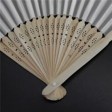 30 Pcs/Lot 21cm White Color Fabric Hand Fan, Silk Fan Wedding Party Pr