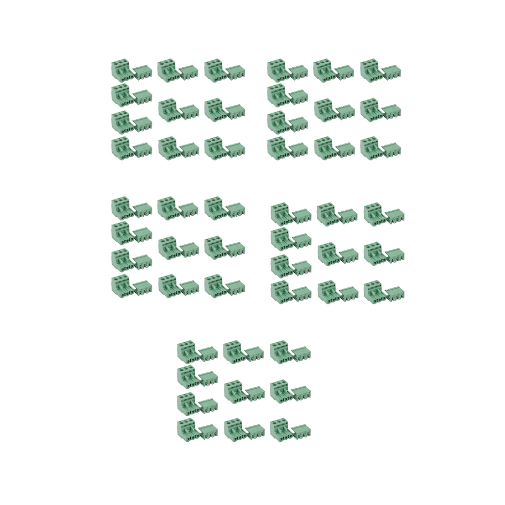 50Pcs 5.08Mm Pitch 3Pin Plug-In Screw Pcb Terminal Block Connector Rig 4852109583276