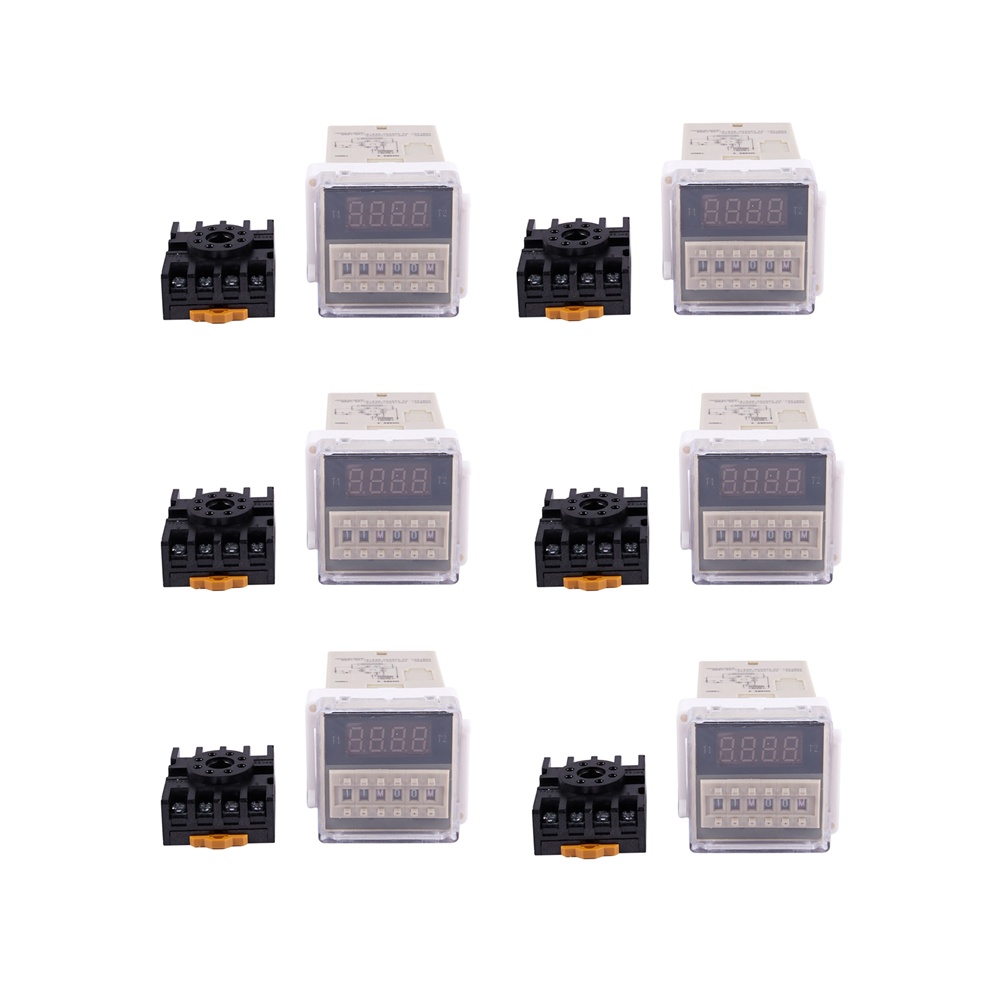 6X Ac 220V 5A Programmable Double Delay Relay Device Tool Dh48s-S 4852109583993