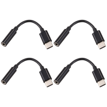 4x USB C naar 3,5 mm hoofdtelefoon-/oortelefoonaansluiting kabeladapter, type 3.1 mannelijk