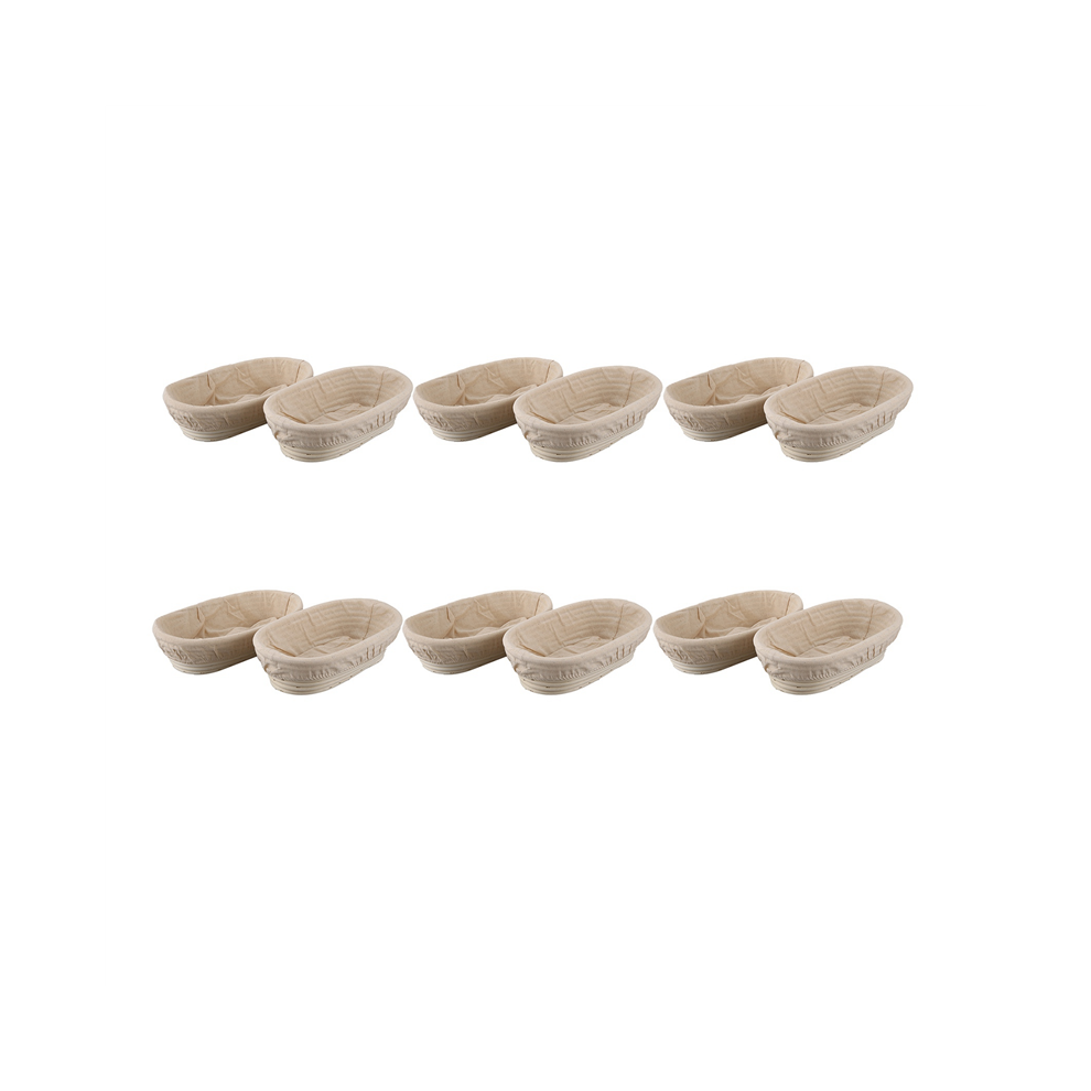 12 Stuks 25 Cm/10 Inch Broodmand Rotan Rijsvoering Rond Ovaal Fruit-image