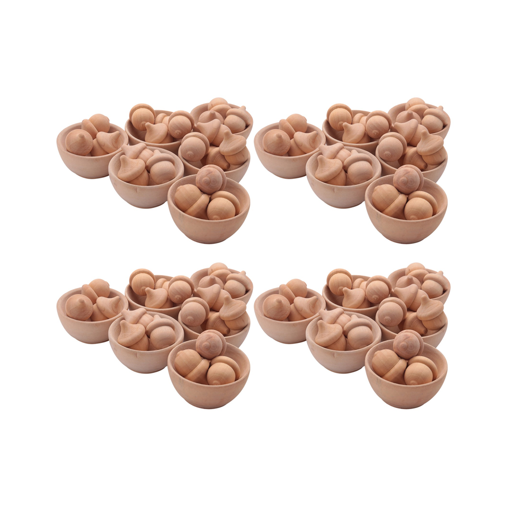 Set Di Decorazioni In Legno Naturale Non Rifinite Per Contare E Ordinare-image