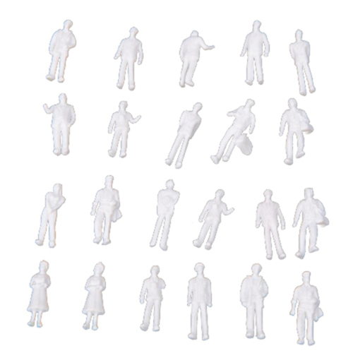 200Pcs HO Scale 1:100 White Model People Unpainted Train Figures 2