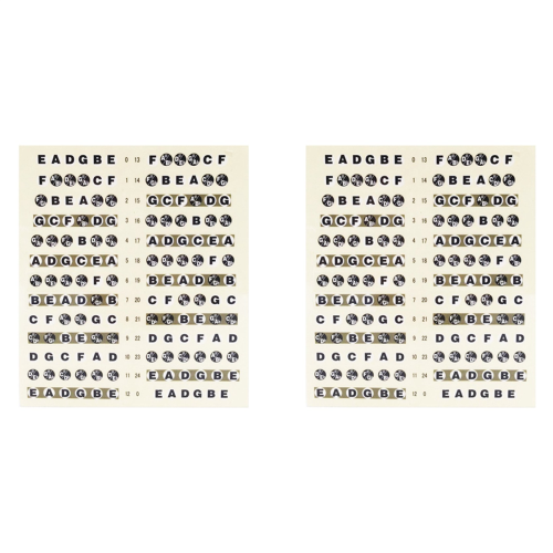 2 adesivi per tastiera e tasti della chitarra, adatti per 6 pezzi 1