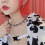 Collana girocollo con borchie e rivetti in metallo punk gotico 3X 5