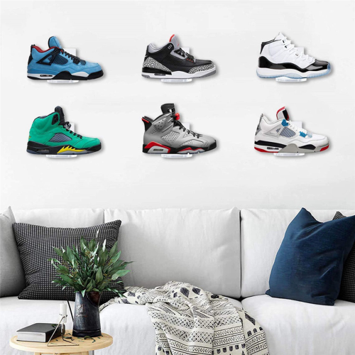 Floating Shoe Display Stand - 18 Shelf for Wall Sneaker Levitation