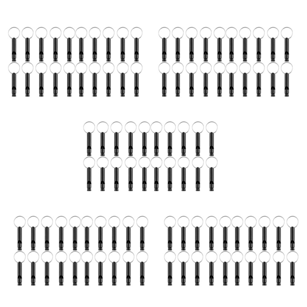 Silbatos De Aluminio (Paquete De 100) Para Emergencias Deportivas Y Supervivencia Con Llave.-image