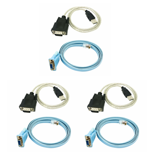 Καλώδιο δικτύου 3X RJ45 σειριακό Rj45 σε DB9 και RS232 USB (2 σε 1) CAT5 E 1