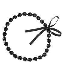 Collana in resina con noci di kukui 138 g 29,9 in nero