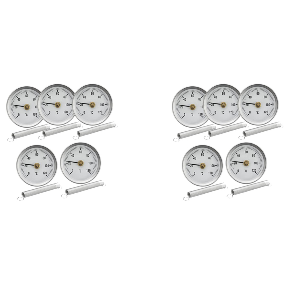 63Mm Pipe Clip-On Dial Thermometer Temperature Round Plate Gauge With 4852109595545
