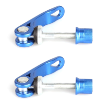 2X Hendel Snelle Klem Tool Legering Bout Zadel Race Mountainbike Blauw