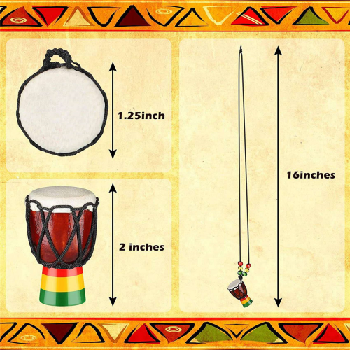 10 τμχ κολιέ οργάνων Djembe Drum Mini κρεμαστό αφρικανικό ξύλινο Ne 2