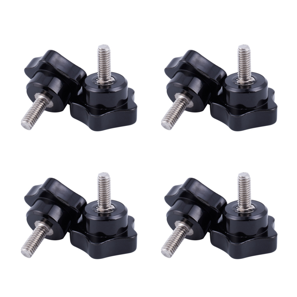 M6 X 15Mm Male Thread Screw Star Head Locking Handle Black 8 Pcs 4852109596313