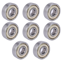 8X 626Z Dubbel afgedichte kogellagers 6X19X6mm Koolstofstaal Zilver
