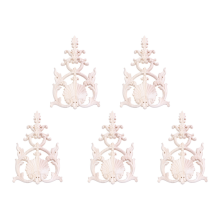 5x Rubberhout gesneden applicatie vintage meubels