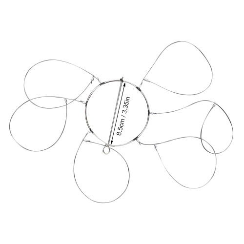 Reusable 8.5cm Diameter Crab Trap 6 Loops Stainless Steel 4PCS 1