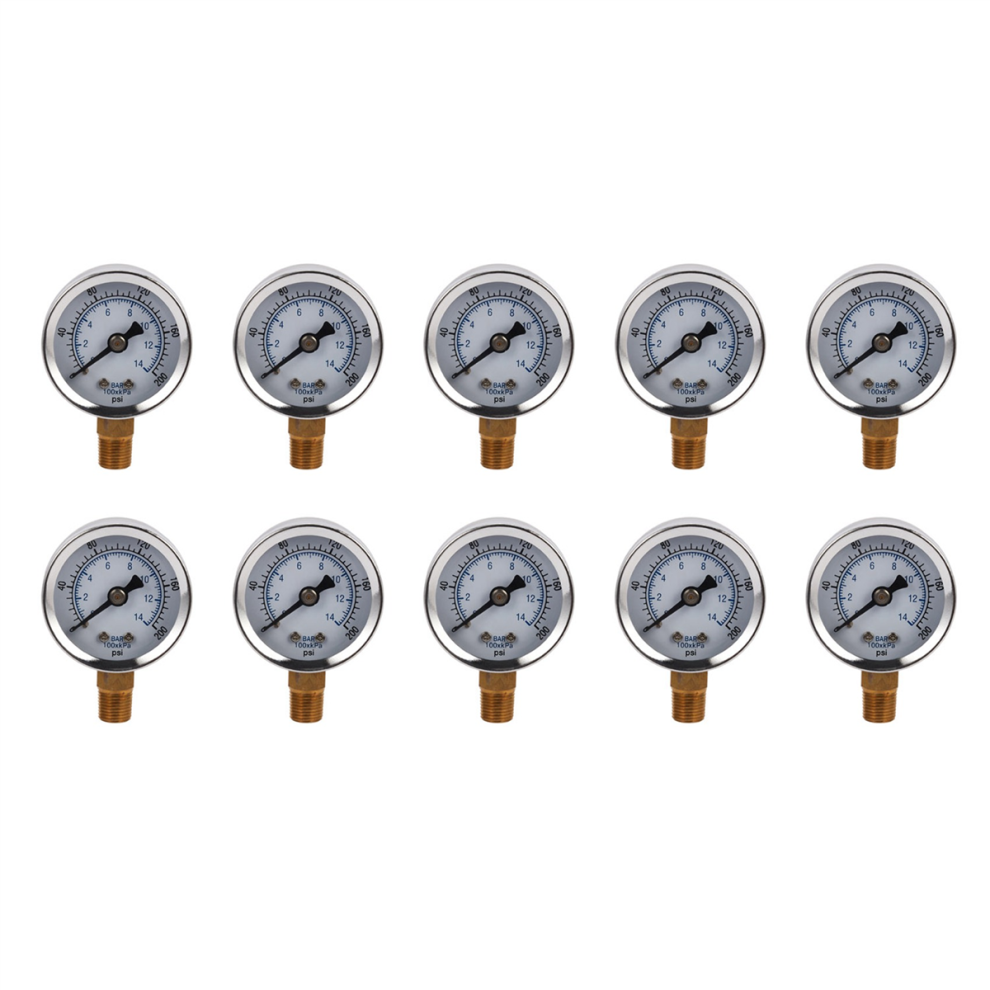 10X -40-14 Bar 0-200 Psi 0-14 Pressure Gauge 1/8 Male Npt Air Compress 4852109599833