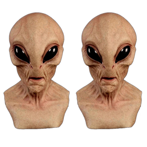 2X Μάσκα πάρτι Halloween με ανατριχιαστικό λάτεξ UFO Big Eyes για ενήλικες