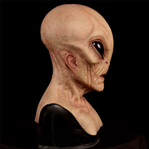 2X Μάσκα πάρτι Halloween με ανατριχιαστικό λάτεξ UFO Big Eyes για ενήλικες 2